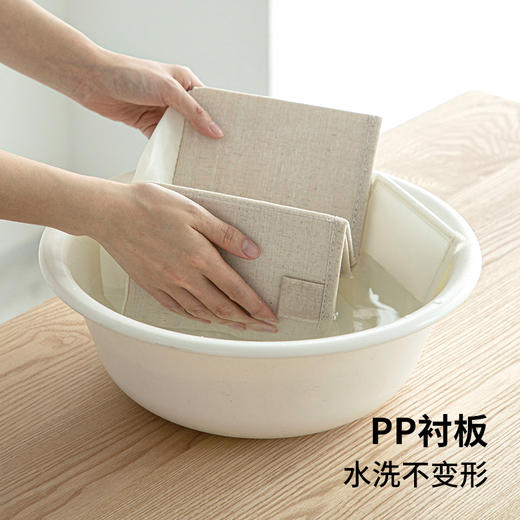 霜山布艺收纳盒可折叠宿舍衣柜整理盒家用整理桌面杂物储物盒 商品图3