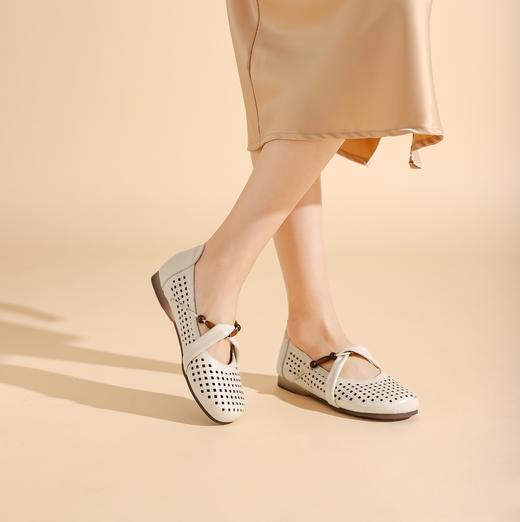 西村名物春季新款舒适平底镂空洞洞鞋玛丽珍单鞋T24AH13178 商品图5