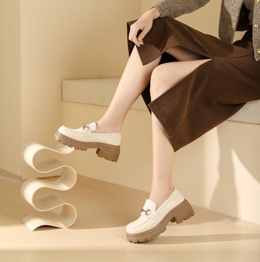 西村名物2春季新款超轻舒适软底厚底百搭休闲鞋乐福鞋X23CM36071 商品图4