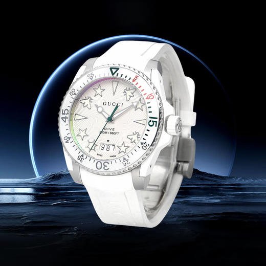  【GUCCI古驰 Dive系列石英腕表】男表 经典时尚 运动机能	复古潜水风（2.14-2.23停发） 商品图1