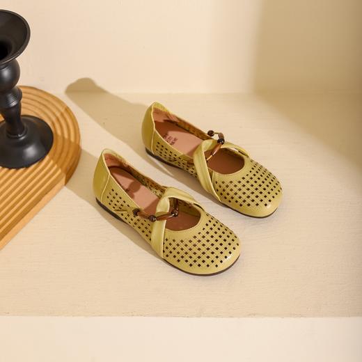 西村名物春季新款舒适平底镂空洞洞鞋玛丽珍单鞋T24AH13178 商品图7