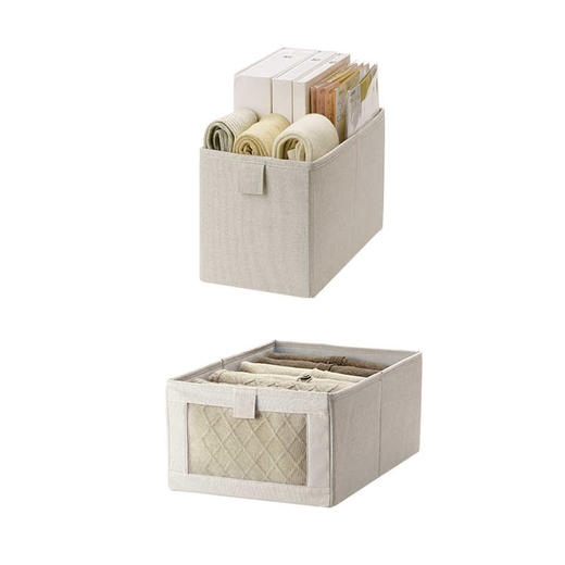 霜山布艺收纳盒可折叠宿舍衣柜整理盒家用整理桌面杂物储物盒 商品图4