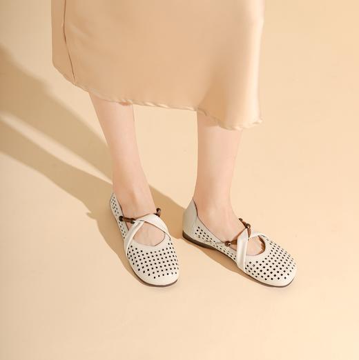 西村名物春季新款舒适平底镂空洞洞鞋玛丽珍单鞋T24AH13178 商品图6