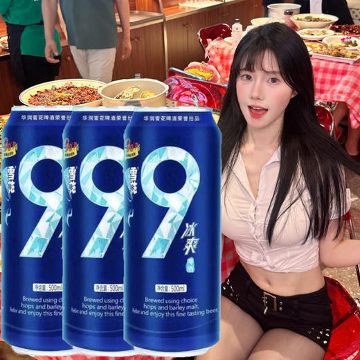 【3罐】雪花啤酒 冰爽9度麦汁浓度 500ml*3罐 雪花不飘我不飘 商品图0