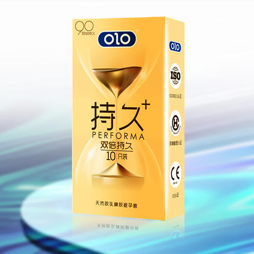 OLO避孕套 双倍持久加强金色款10只装 安全套 天然胶乳 商品图0