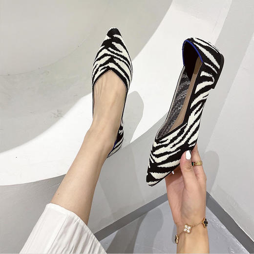【2025新款平底针织编织鞋王妃鞋】新款平底针织编织鞋外贸跨境豹纹大码鞋  商品图10