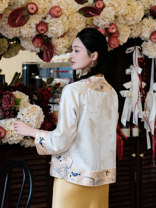 盛唐牡丹 |喜上眉梢手推绣对襟上衣 商品图3