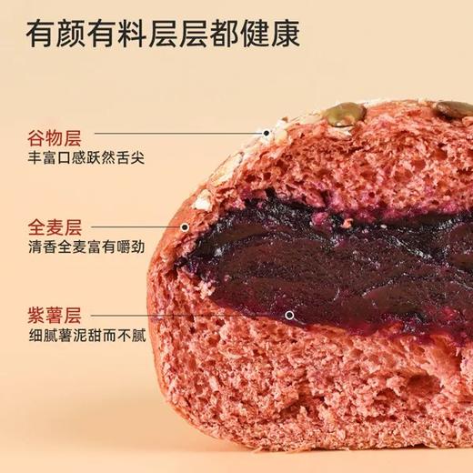 鲨鱼菲特全麦欧包紫薯巧克力夹心面包 早餐主食早餐脂代餐饱腹50g 商品图2