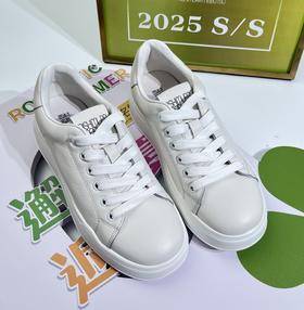 西村名物2025年春季新款超轻舒适软底系带休闲鞋运动鞋小白鞋T25CM38941