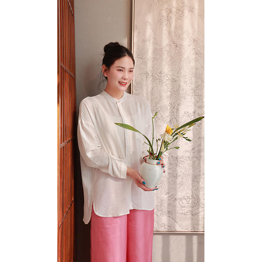 【温小暖结缘款超百搭衬衫（20710365-洁白）】 商品图1