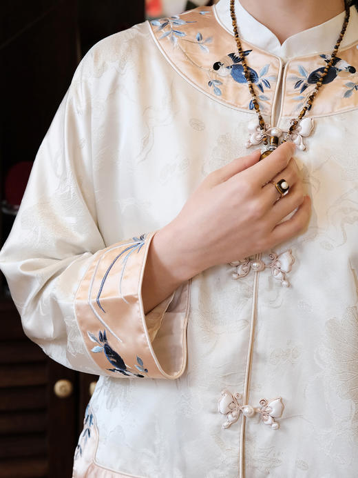 盛唐牡丹 |喜上眉梢手推绣对襟上衣 商品图1