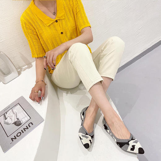 【2025新款平底针织编织鞋王妃鞋】新款平底针织编织鞋外贸跨境豹纹大码鞋  商品图7