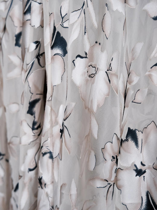 盛唐牡丹 |真丝烂花绒松紧腰女裤 商品图4