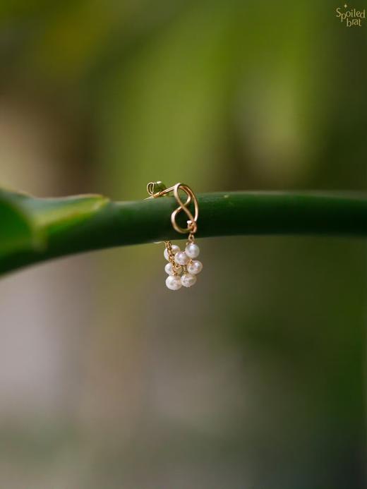 SpoiledBrat Jewelry前后立体碱水面包系列 | 珍珠/蓝色/橘色/银色耳钉 商品图6