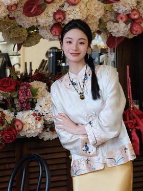 盛唐牡丹 |喜上眉梢手推绣对襟上衣