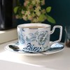 创意家用中式水墨青花下午茶陶瓷茶具套装轻奢整套咖啡具咖啡杯碟诺轩水墨丹青套装4杯碟勺1壶（铂金灰） 商品缩略图4