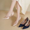 Westory2025年春季低跟尖头蛇皮拼接时装通勤宴会浅口单鞋S25AE58221 商品缩略图5