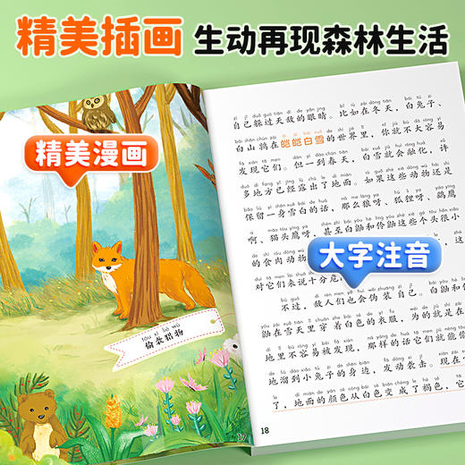 【经典阅读】森林报春夏秋冬全套4册适合小学生阅读必读课外书彩图注音版童话故事书籍 商品图3