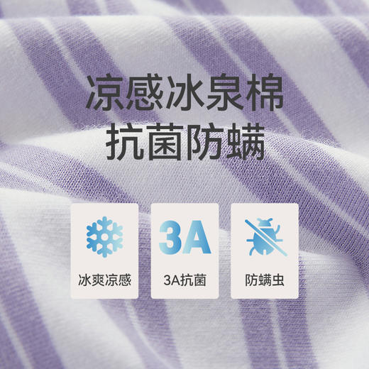 Threegun三枪 冰泉棉彩条圆领短袖中裤女士家居套-T80024D02 商品图11