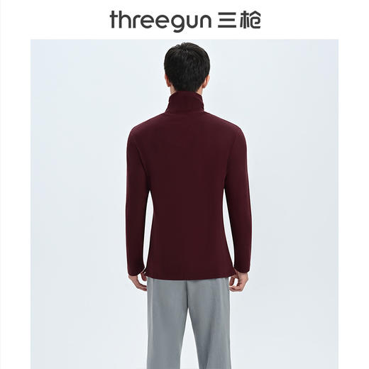 Threegun三枪 【羊毛磨绒】自由高领男士长袖上衣打底衫-23127A911 商品图3
