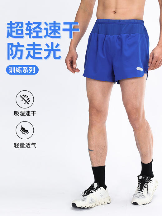 🔥🔥超火爆‼️特价💰69元2件✅(LongLi/腰包袋鼠裤)男女同款马拉松假两件内衬速干运动跑步短裤 商品图1