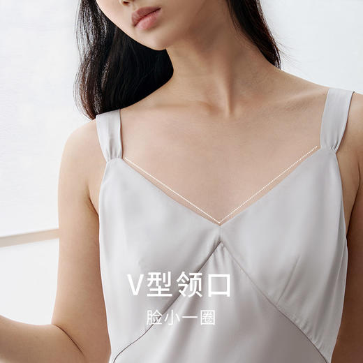 金三塔100%桑蚕丝重磅真丝优雅吊带裙 商品图3