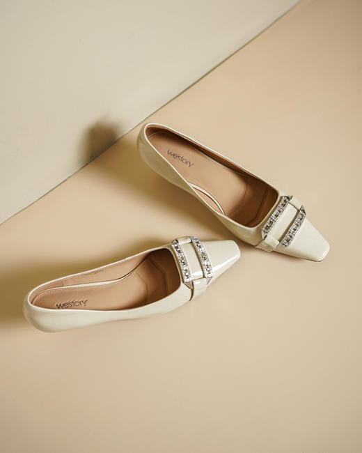 Westory2025年春季小方头低跟方扣通勤百搭浅口单鞋S25AE58901 商品图3