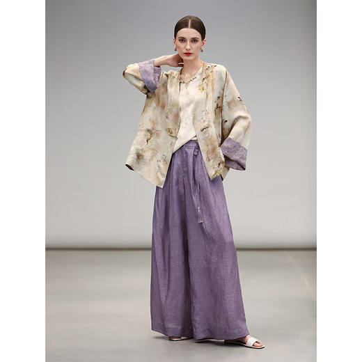 COCOBELLA双面穿100%人丝轻奢仿香云纱提花国风短外套SC0045 商品图1