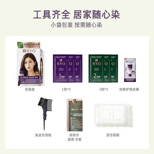 吕RYO姿染漾发遮白染发霜亮古铜棕色70  (8ml+6*20g)效期2026年10月 商品图2