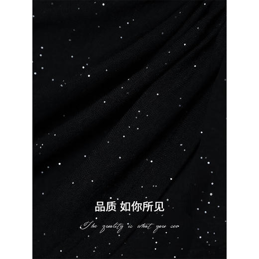 COCOBELLA满天星亮片捏褶25夏短袖T恤不规则气质针织衫TS3200 商品图3