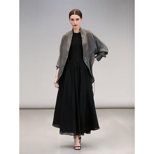 COCOBELLA新国风仿香云纱盘扣外套25春夏流光缎面西装SC3083 商品图4