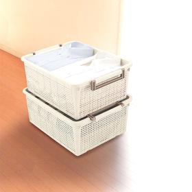 F-35102日本进口收纳篮组合洗衣篮塑料可堆叠37.6*54*21cm