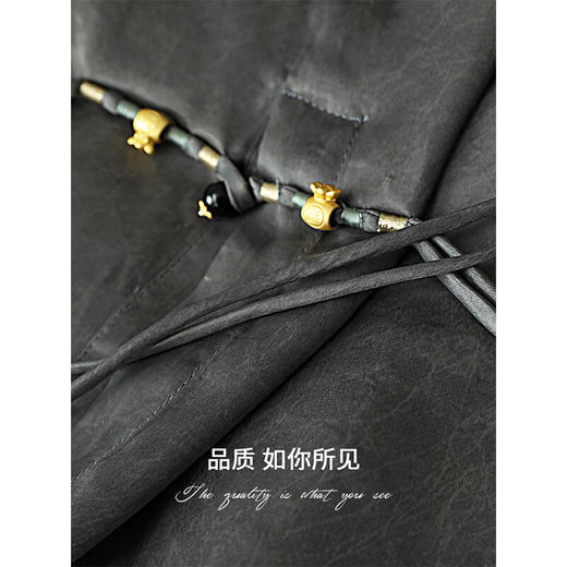 COCOBELLA新国风仿香云纱盘扣外套25春夏流光缎面西装SC3083 商品图3