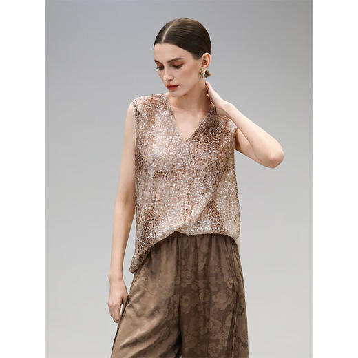 COCOBELLA重工渐变亮片绣花背心春夏轻奢风可外穿吊带VT0029 商品图2