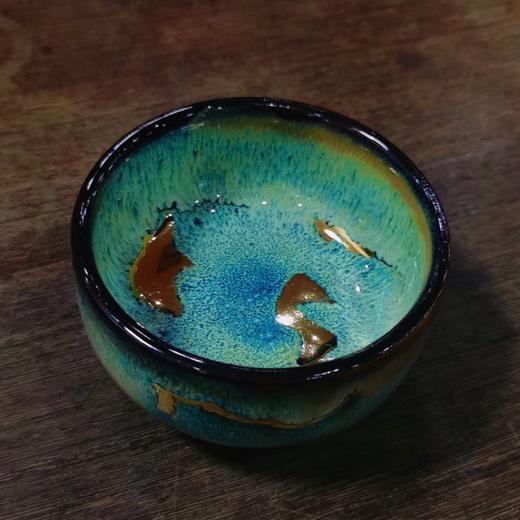 玄雕窑鎏金杯斗笠杯直筒杯大漆闻香杯80ml西施大漆壶200ml鎏金壶200ml【每款成色鎏金块形状都不一样，以实物为准】清水泥茶漏紫砂深色小茶盘32*13*2cm 商品图2