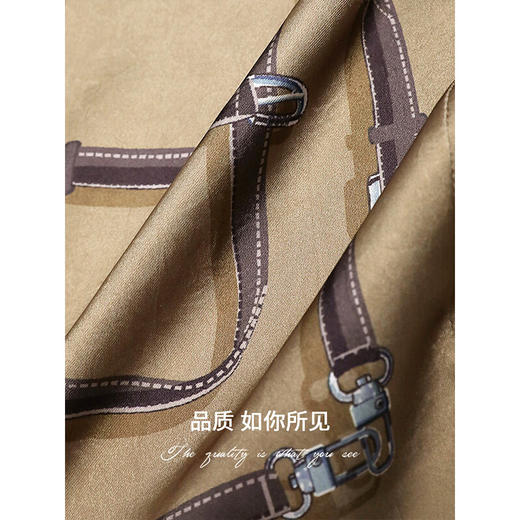 COCOBELLA立体定位印花翻领衬衫商务通勤重磅缎面上衣SR3098 商品图3