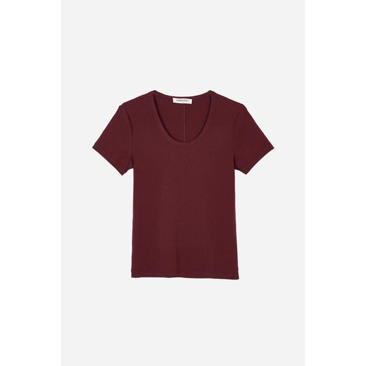 舒适棉百搭纯色T恤 正肩U领 显瘦短袖上衣1112 商品图5