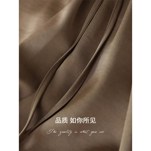 COCOBELLA丝光缎面垂坠爽滑休闲裤宽松通勤舒适阔腿裤PA3073 商品图3