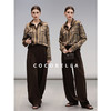 COCOBELLA立体定位印花翻领衬衫商务通勤重磅缎面上衣SR3098 商品缩略图2