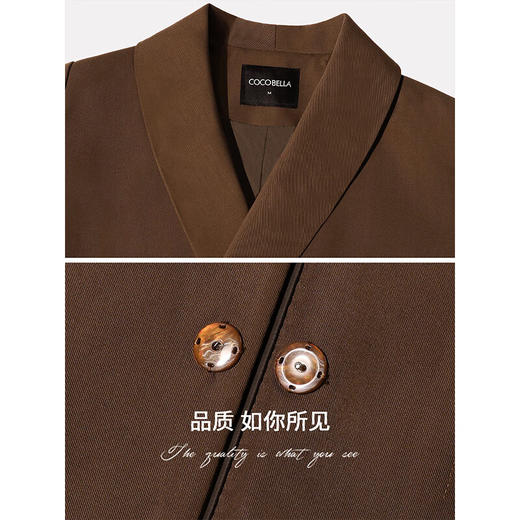 【限时秒杀】COCOBELLA静奢风阔肩精纺西装商务休闲双排扣西服外套SI3005 商品图2