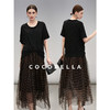 COCOBELLA满天星亮片捏褶25夏短袖T恤不规则气质针织衫TS3200 商品缩略图2