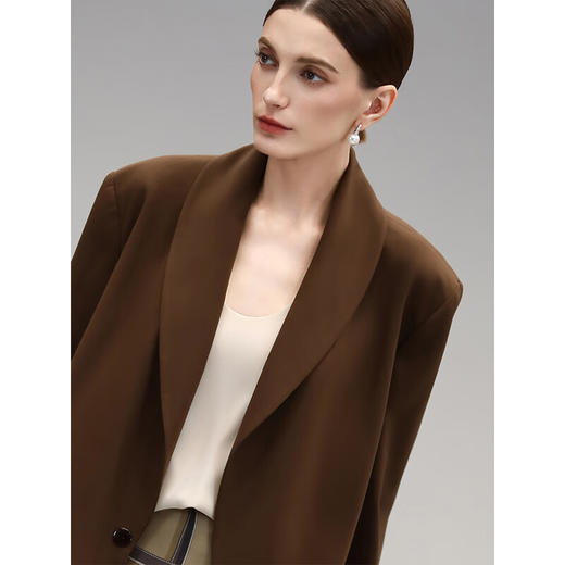 【限时秒杀】COCOBELLA静奢风阔肩精纺西装商务休闲双排扣西服外套SI3005 商品图1