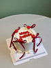 红色樱桃蝴蝶结蛋糕（顶部文字可修改） 商品缩略图0