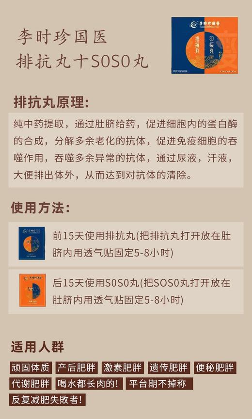 李时珍国医 排抗丸+SO廋丸（排抗丸15粒+S0廋丸15粒）秀丽 商品图4