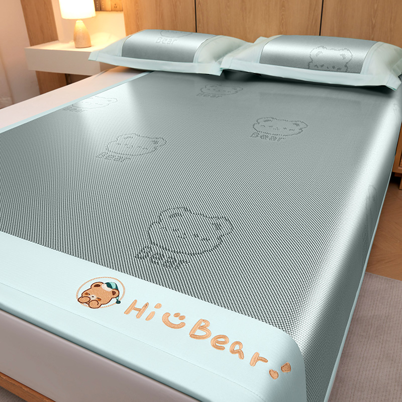 【春夏上新】自然醒A类抗菌防螨小熊幸运星系列冰藤席夏天冰丝凉席空调席婴儿可用学生（免水洗）QJ