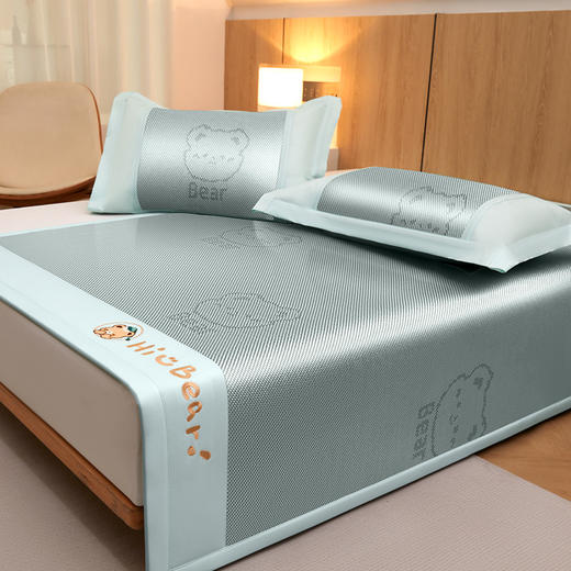 【春夏上新】自然醒A类抗菌防螨小熊幸运星系列冰藤席夏天冰丝凉席空调席婴儿可用学生（免水洗）QJ 商品图7