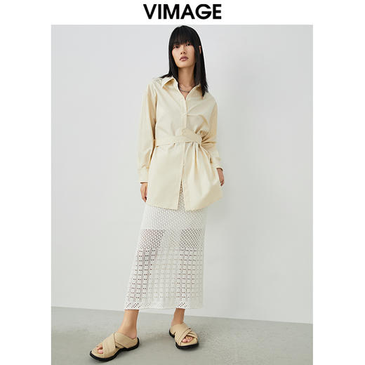 VIMAGE/纬漫纪春季新款时尚个性设计宽松帅气100%棉衬衫上衣V1709305 商品图1