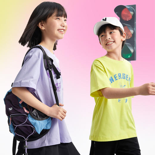 男女童圆领速干短袖针织衫夏季新款安奈儿童装EM521101 商品图2