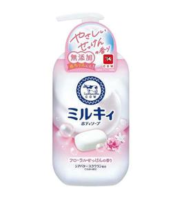 【跨境】COW牛乳石碱沐浴露花香500ML