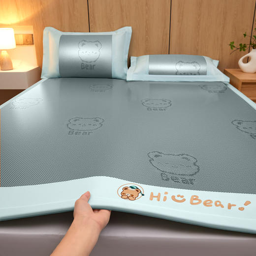 【春夏上新】自然醒A类抗菌防螨小熊幸运星系列冰藤席夏天冰丝凉席空调席婴儿可用学生（免水洗）QJ 商品图5